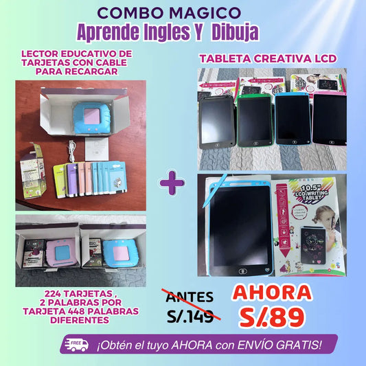 COMBO MAGICO APRENDE INGLES Y DIBUJA
