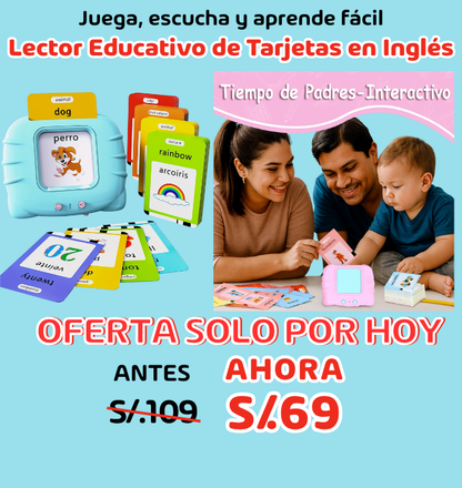 Lector Educativo de Tarjetas en Inglés – ¡224 tarjetas con sonidos reales!