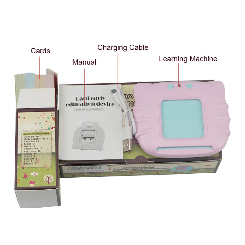 Lector Educativo de Tarjetas en Inglés – ¡224 tarjetas con sonidos reales!